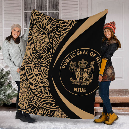 Niue Premium Blanket Lauhala Gold Circle Style