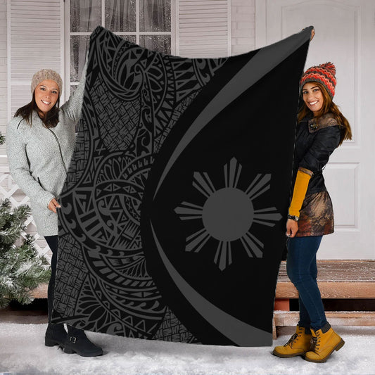 Philippines Filipinos Premium Blanket Lauhala Gray Circle Style