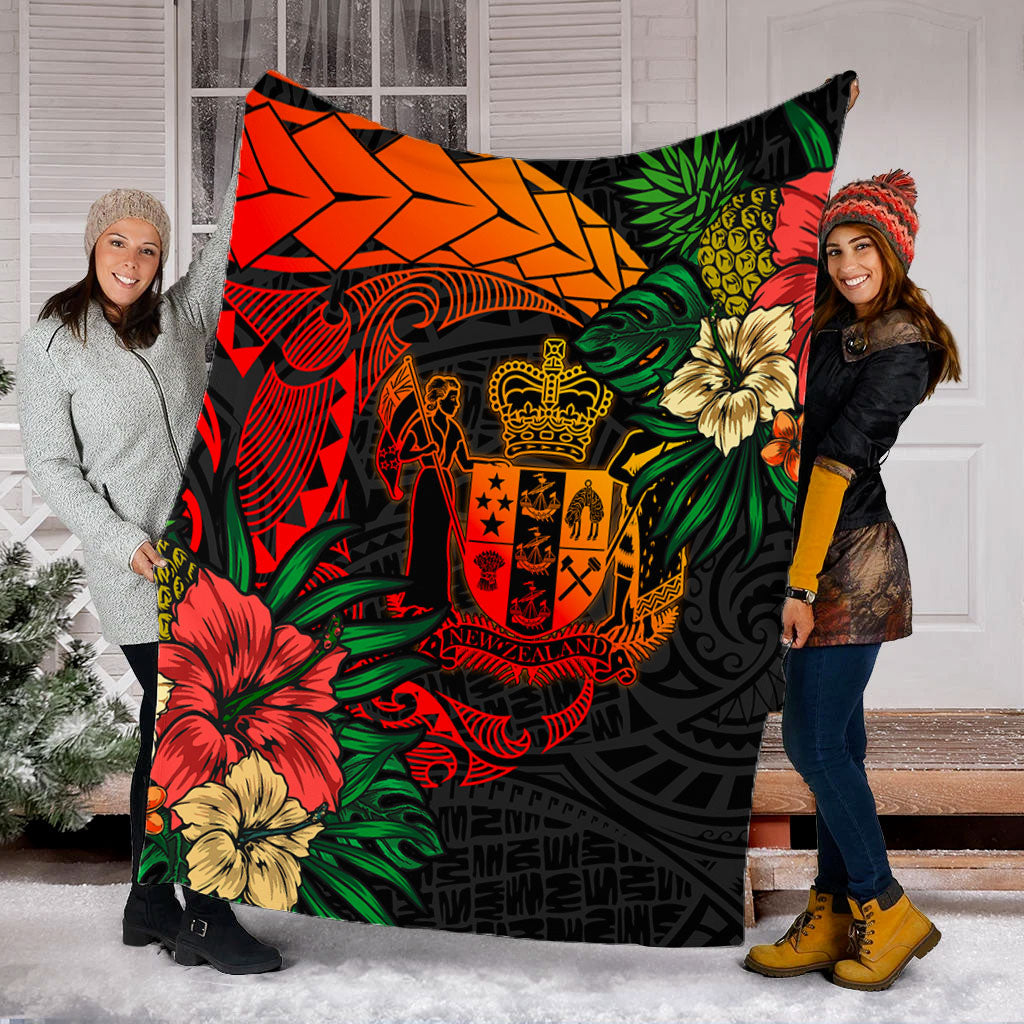 New Zealand Premium Blanket Polynesian Coat Of Arms Tropical