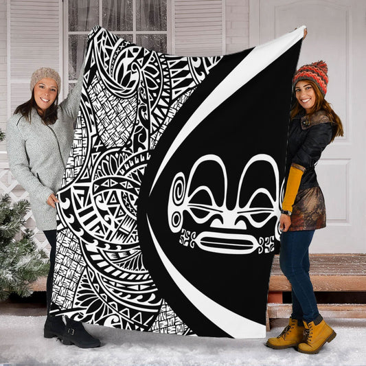 Marquesas Islands Premium Blanket Lauhala White Circle Style