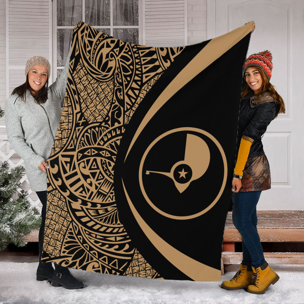 Yap State Premium Blanket Lauhala Gold Circle Style