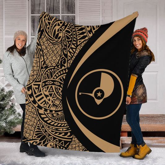 Yap State Premium Blanket Lauhala Gold Circle Style