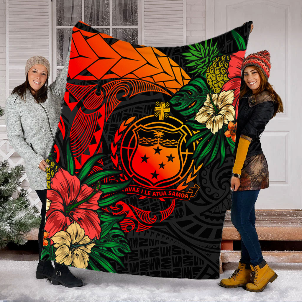 Samoa Premium Blanket Polynesian Coat Of Arms Tropical