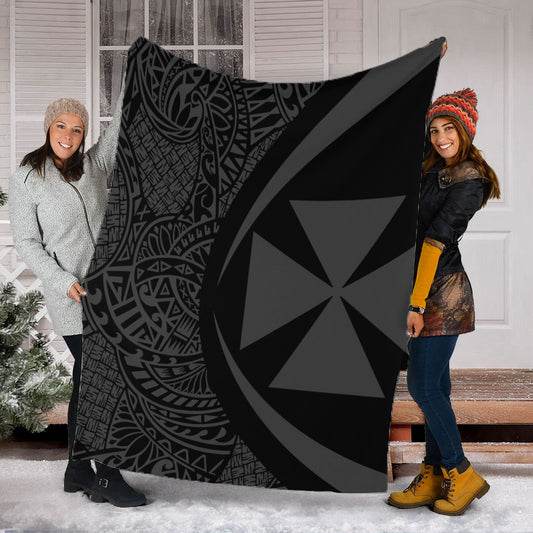 Wallis And Futuna Premium Blanket Lauhala Gray Circle Style