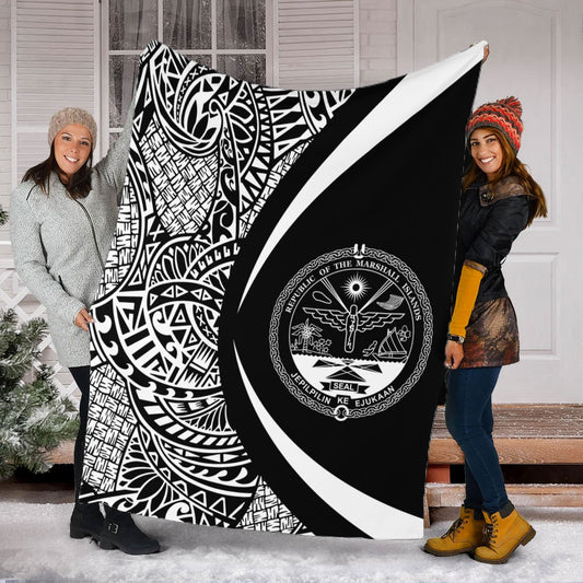 Marshall Islands Premium Blanket Lauhala White Circle Style