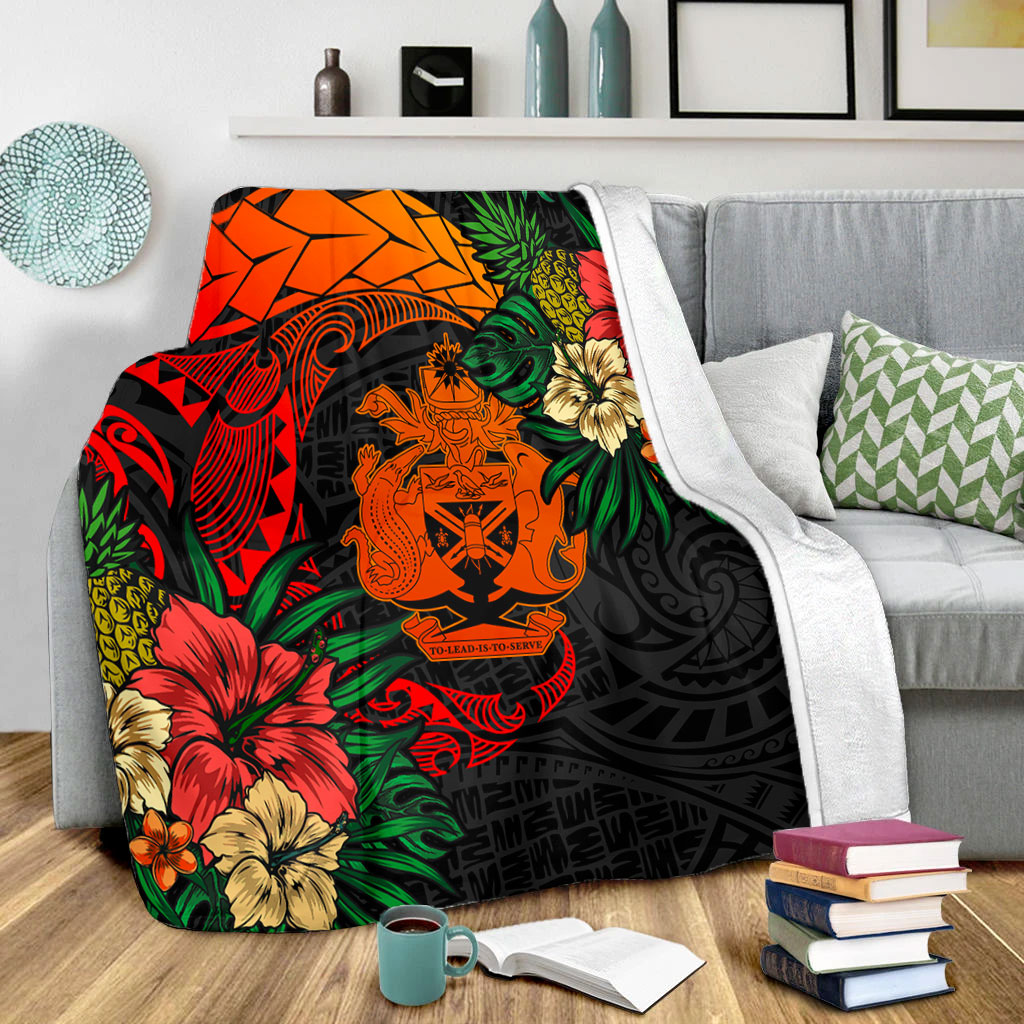 Solomon Islands Premium Blanket Polynesian Coat Of Arms Tropical