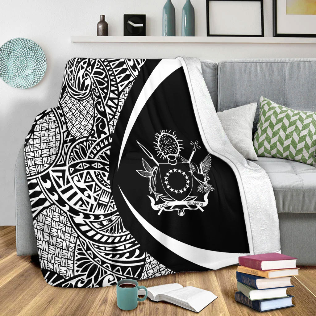 Cook Islands Premium Blanket Lauhala White Circle Style