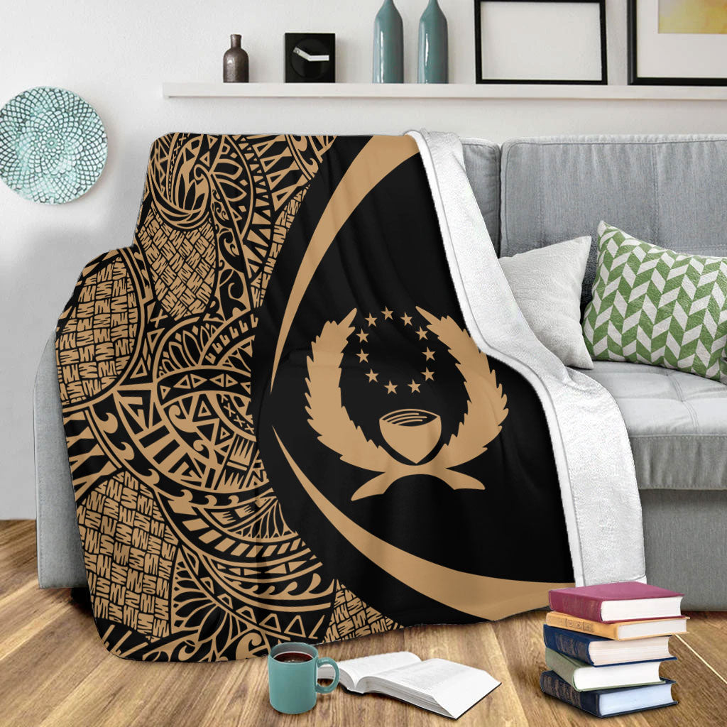 Pohnpei State Premium Blanket Lauhala Gold Circle Style