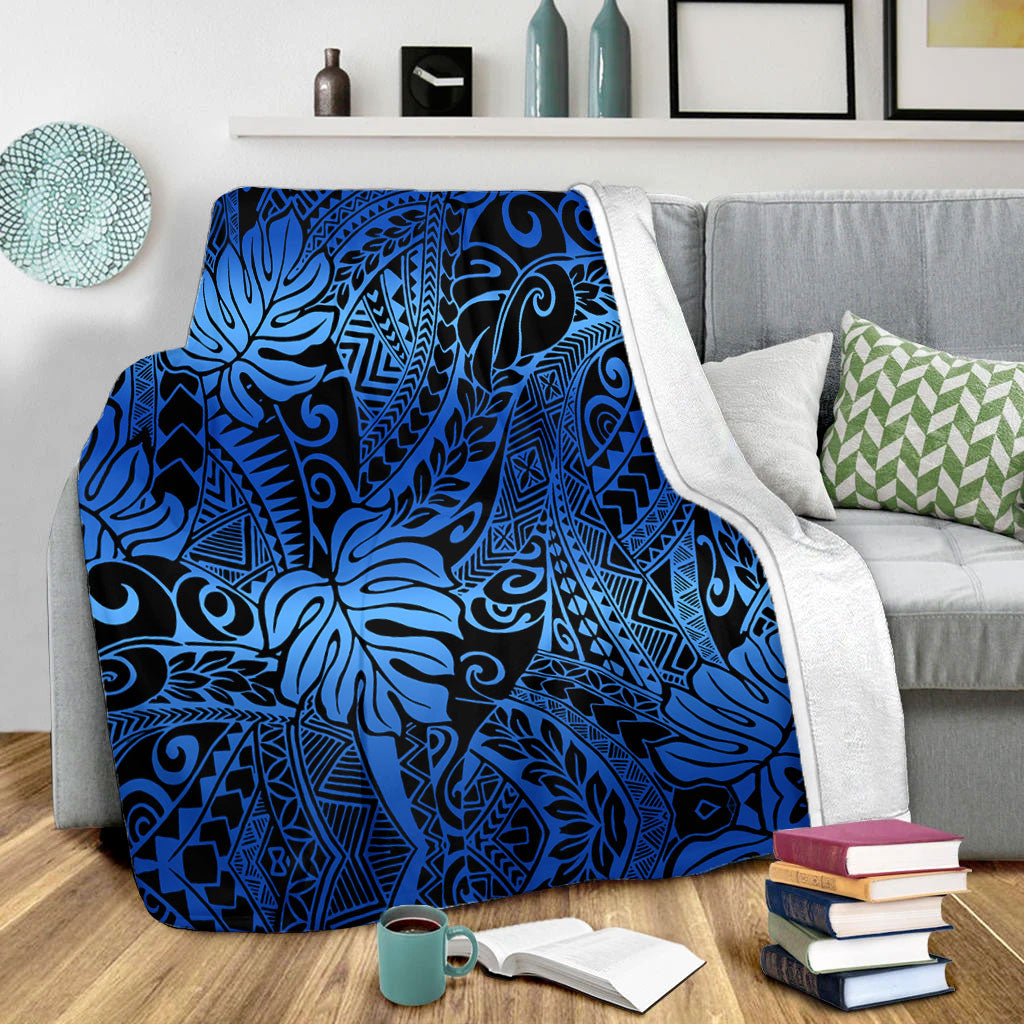 Hawaii Premium Blanket Tribal Polynesian Pattern Leaf