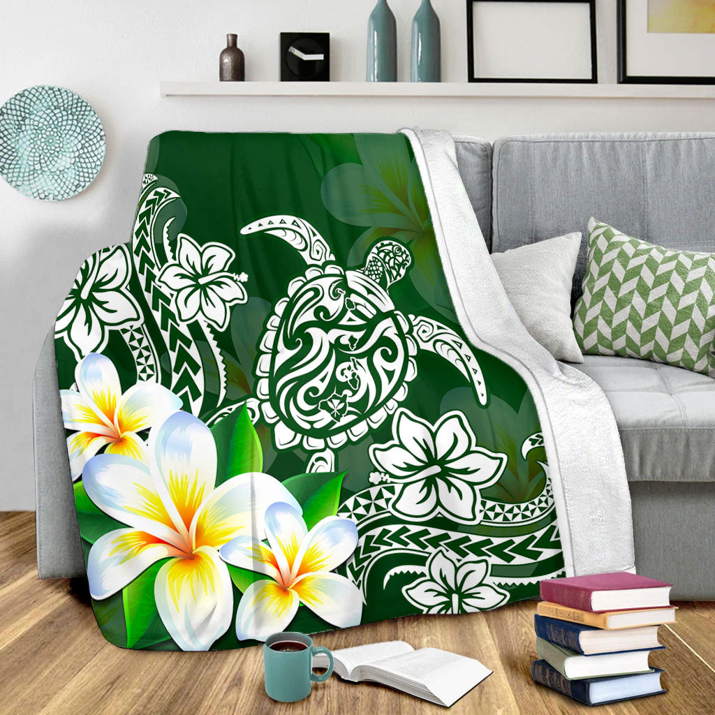 Hawaii Premium Blanket Polynesian Turtle Tattoo Plumeria Original Style