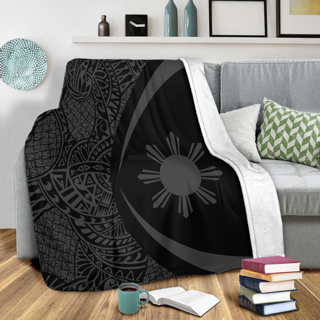 Philippines Filipinos Premium Blanket Lauhala Gray Circle Style