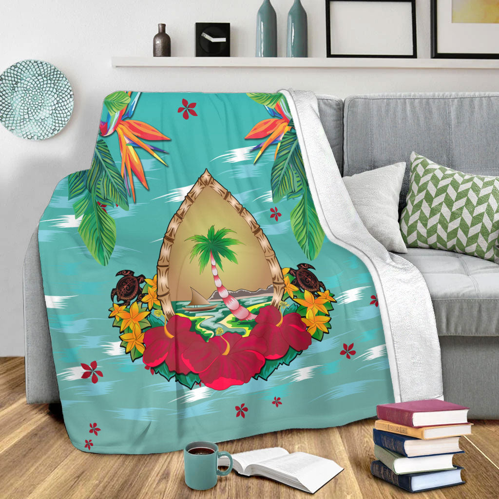 Guam Premium Blanket Latte Stones Hibiscus