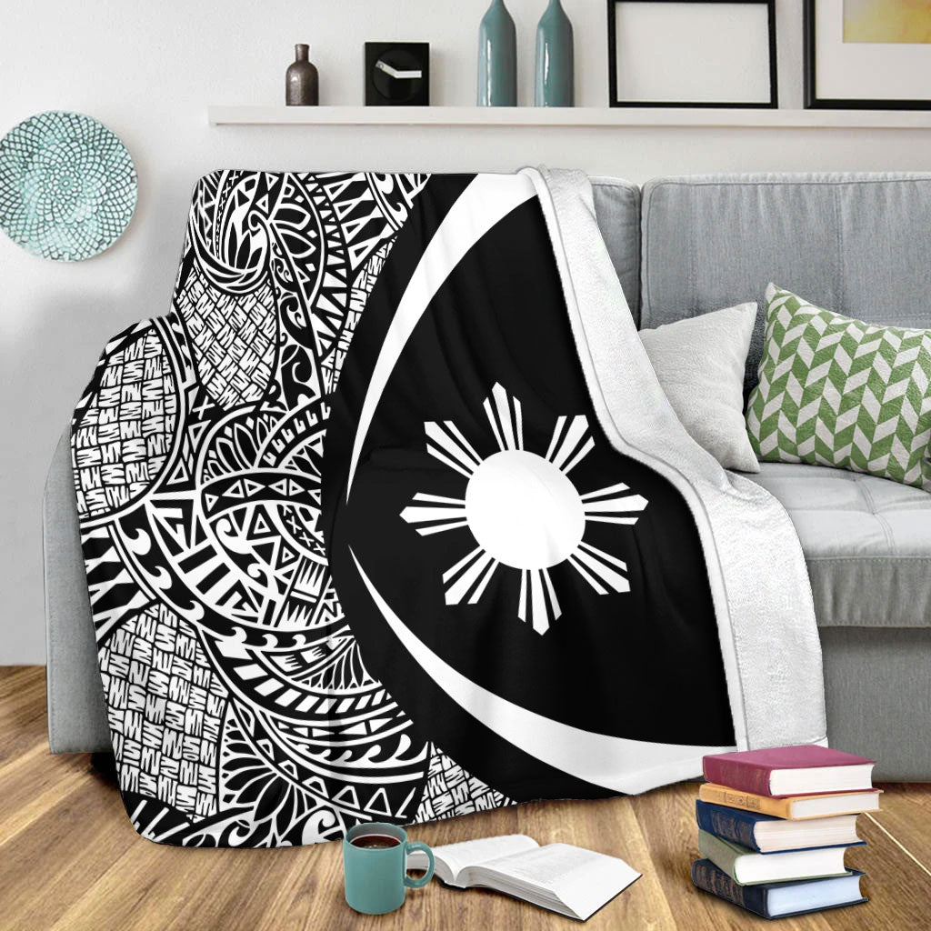 Philippines Filipinos Premium Blanket Lauhala White Circle Style