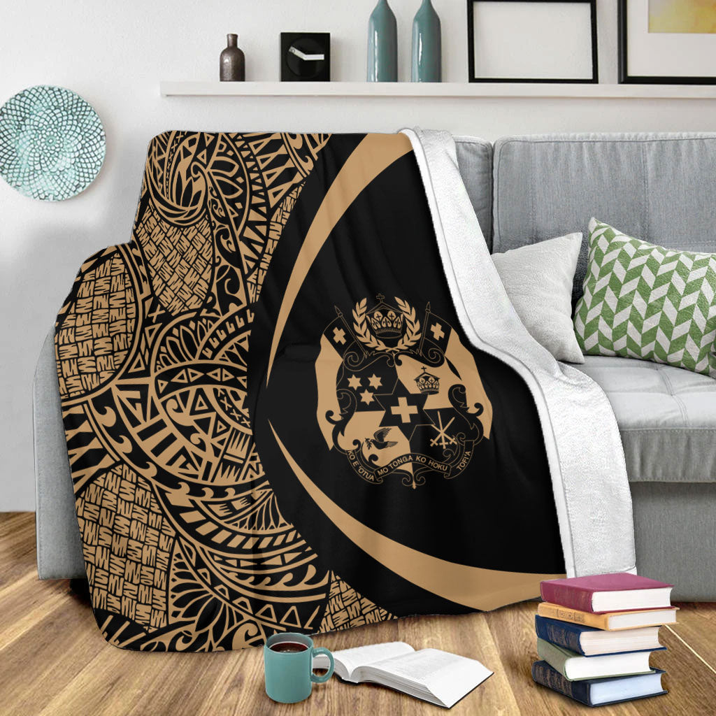 Tonga Premium Blanket Lauhala Gold Circle Style