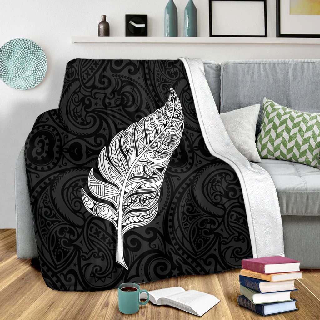 New Zealand Premium Blanket Maori Silver Fern Simple Style