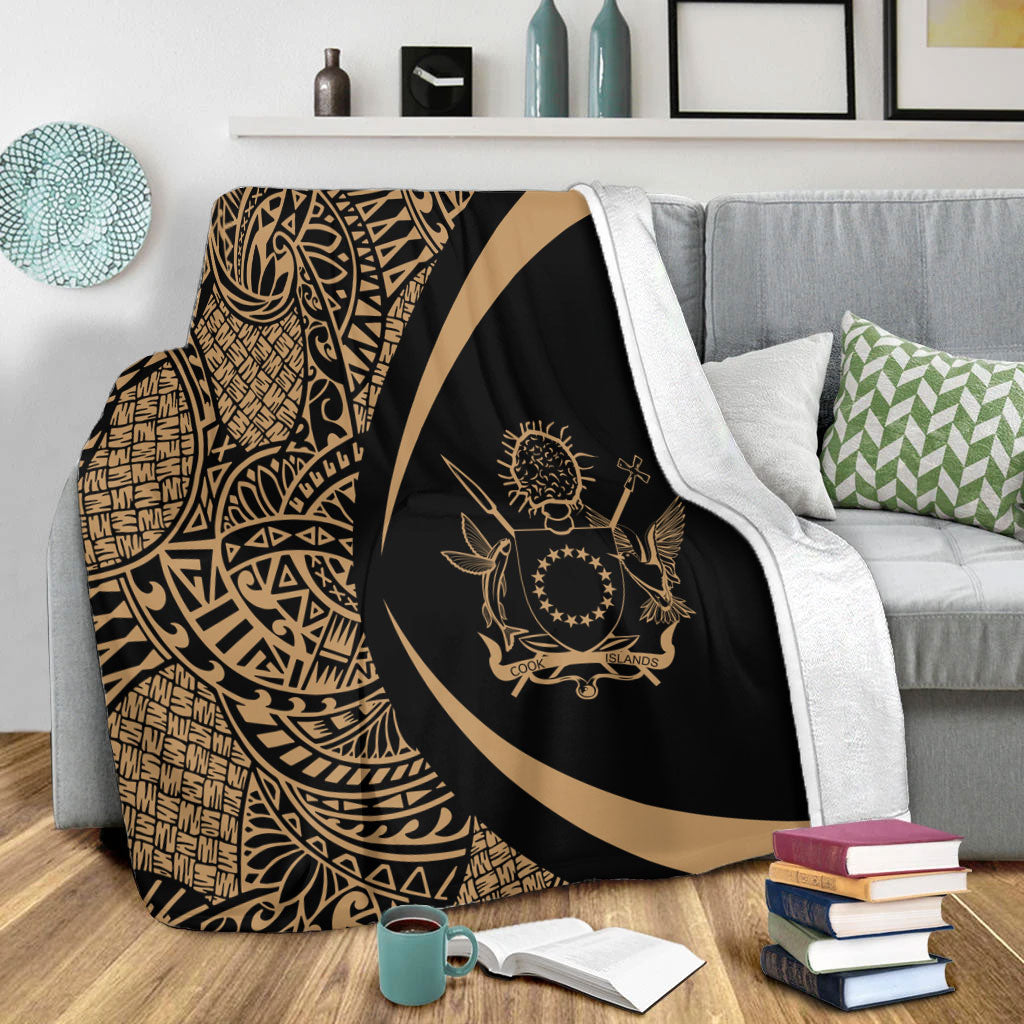Cook Islands Premium Blanket Lauhala Gold Circle Style