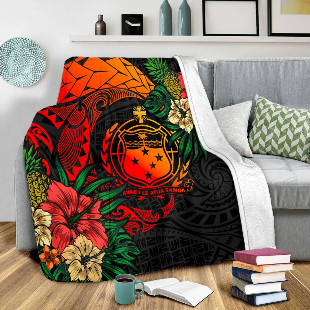Samoa Premium Blanket Polynesian Coat Of Arms Tropical