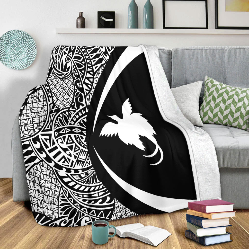 Papua New Guinea Premium Blanket Lauhala White Circle Style