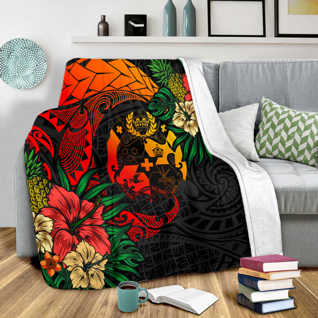 Tonga Premium Blanket Polynesian Coat Of Arms Tropical