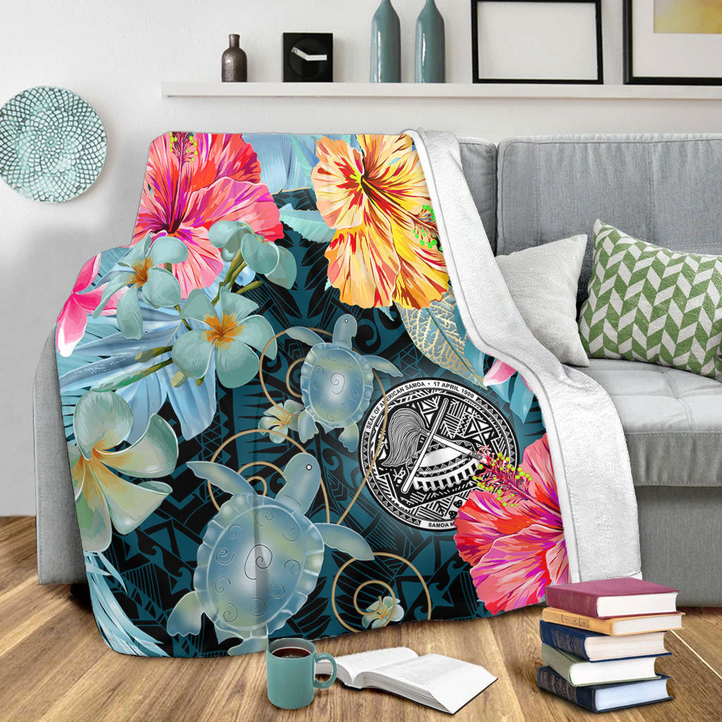 American Samoa Premium Blanket Turtle Tropical Beach