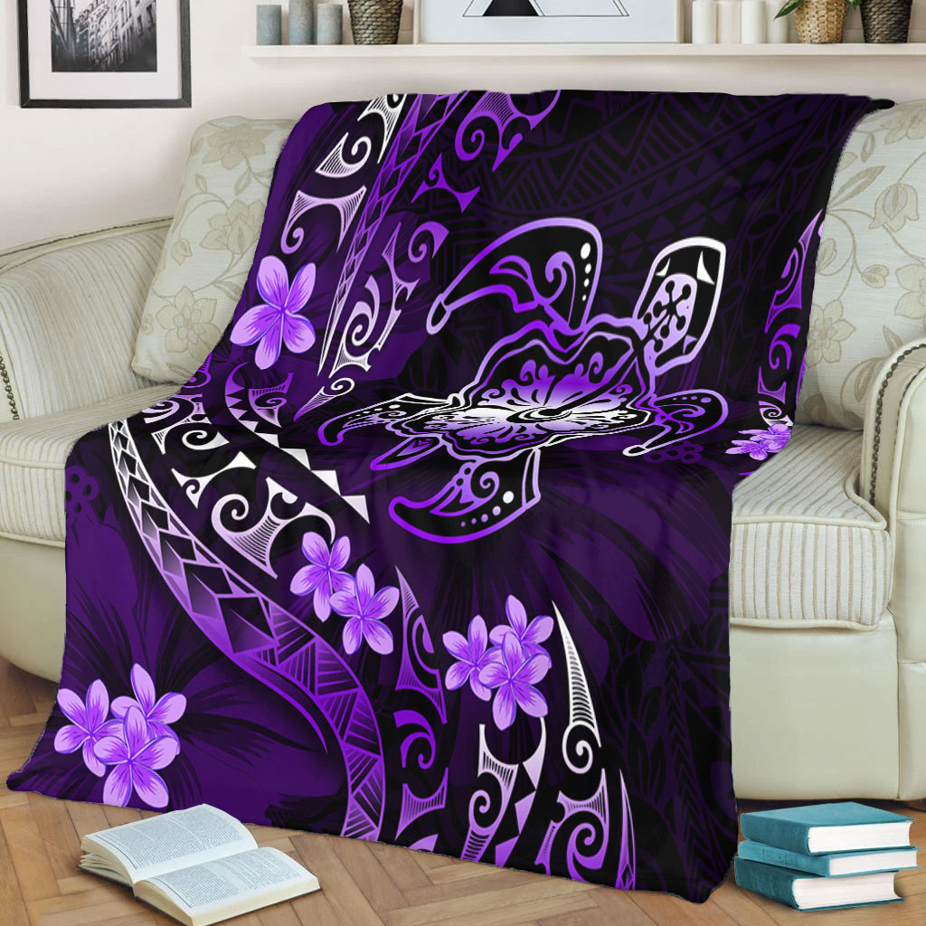 Hawaii Premium Blanket Kanaka Maoli Map With Turtle Tribal Polynesia Tattoo Luxury Design