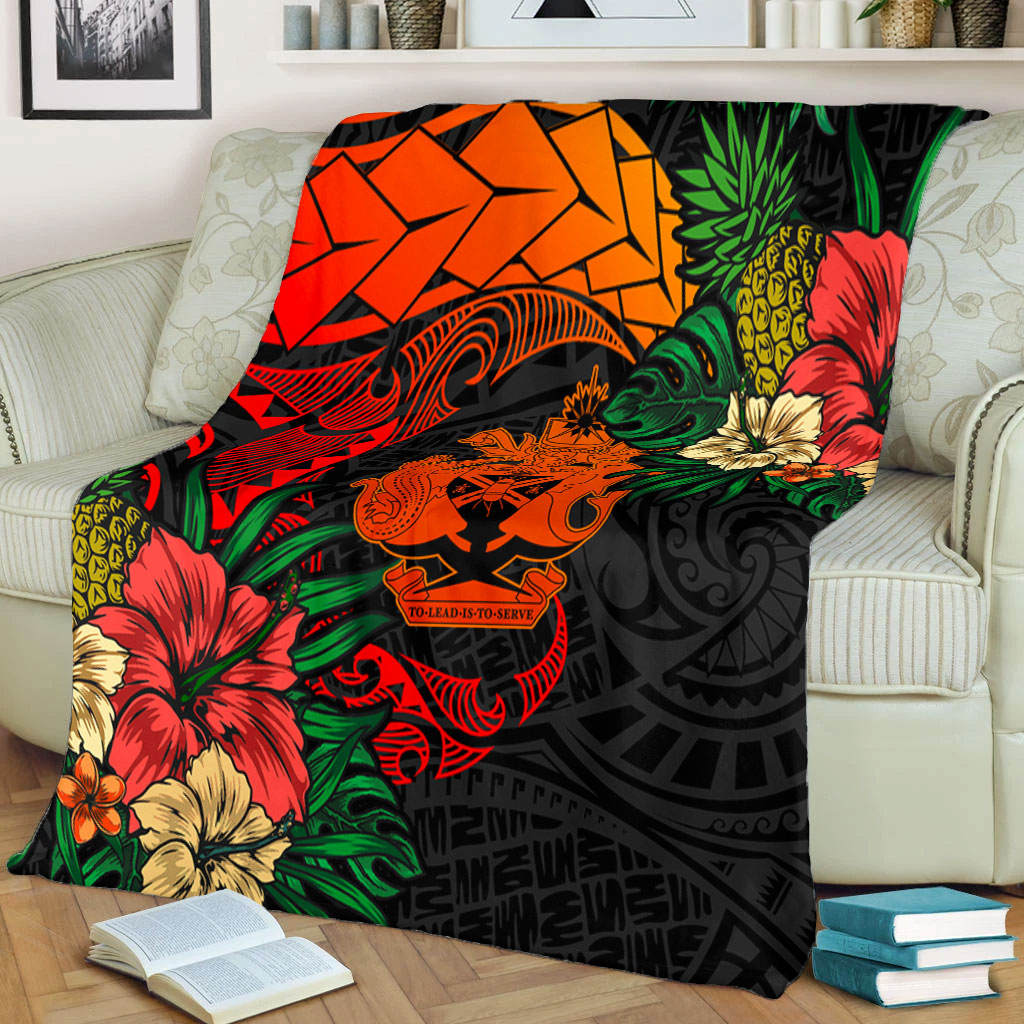 Solomon Islands Premium Blanket Polynesian Coat Of Arms Tropical