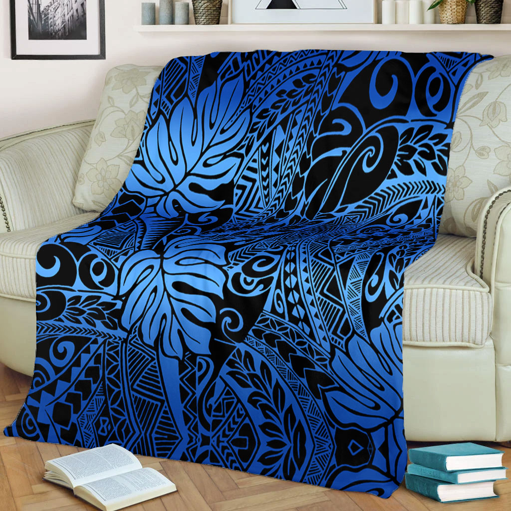 Hawaii Premium Blanket Tribal Polynesian Pattern Leaf