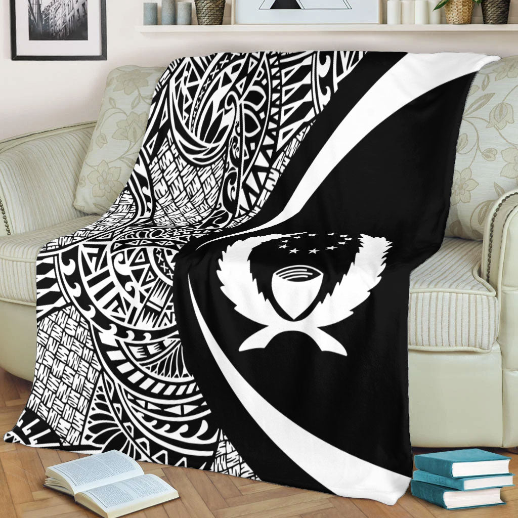 Pohnpei State Premium Blanket Lauhala White Circle Style