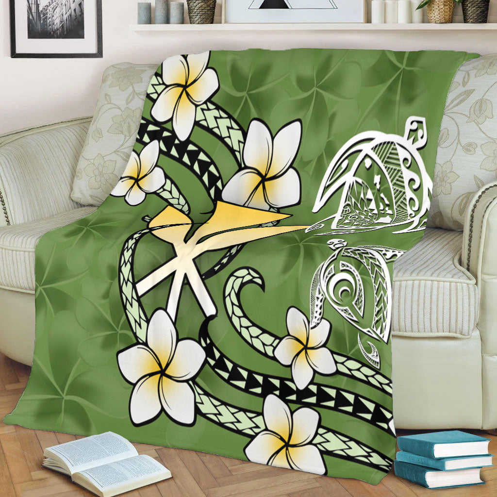 Hawaii Premium Blanket Kanaka And Turtle Map Plumeria Polynesia