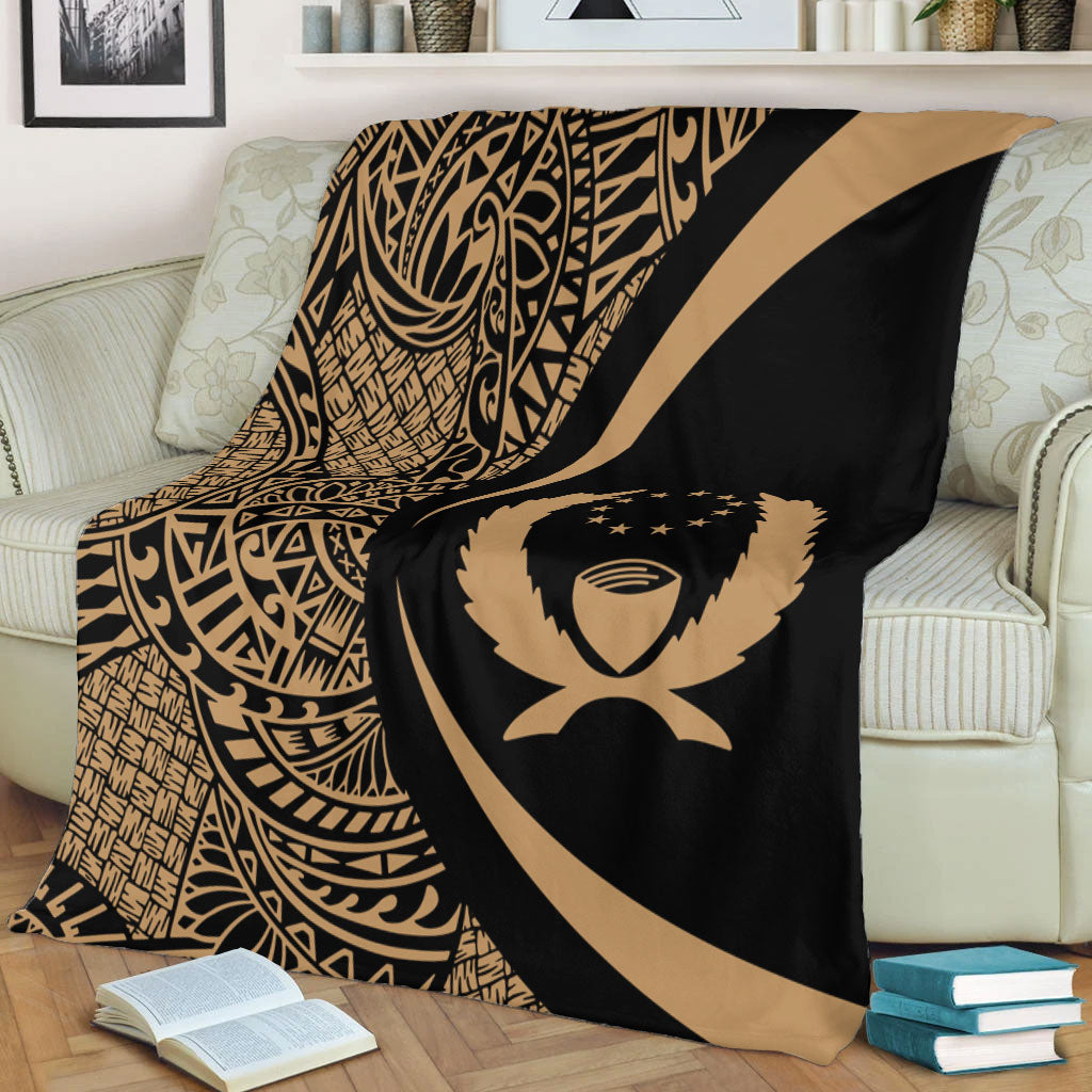Pohnpei State Premium Blanket Lauhala Gold Circle Style