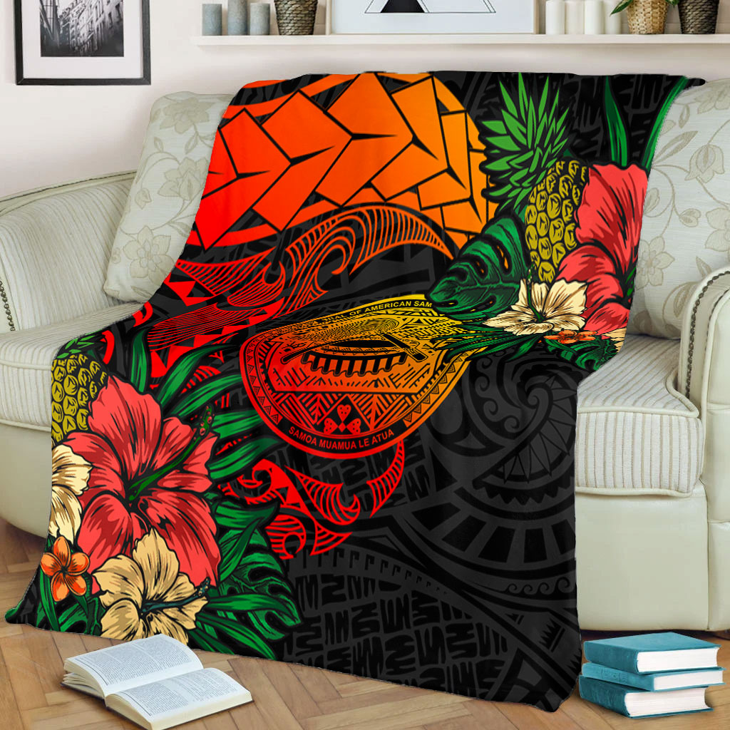 American Samoa Premium Blanket Polynesian Coat Of Arms Tropical