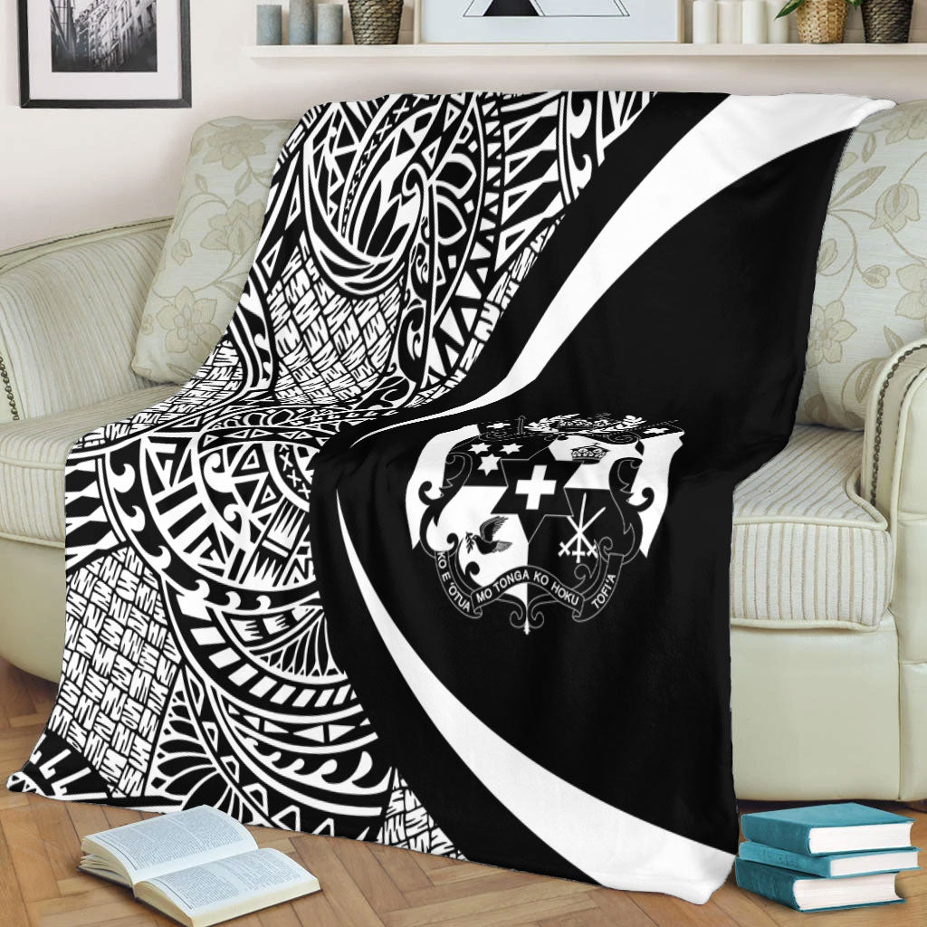 Tonga Premium Blanket Lauhala White Circle Style