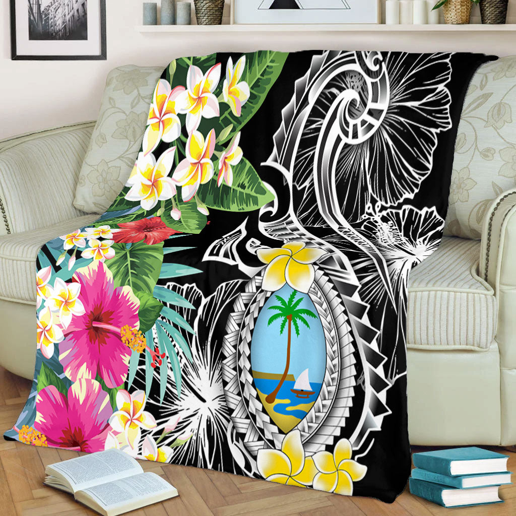 Guam Premium Blanket Summer Plumeria Tribal Tattoo