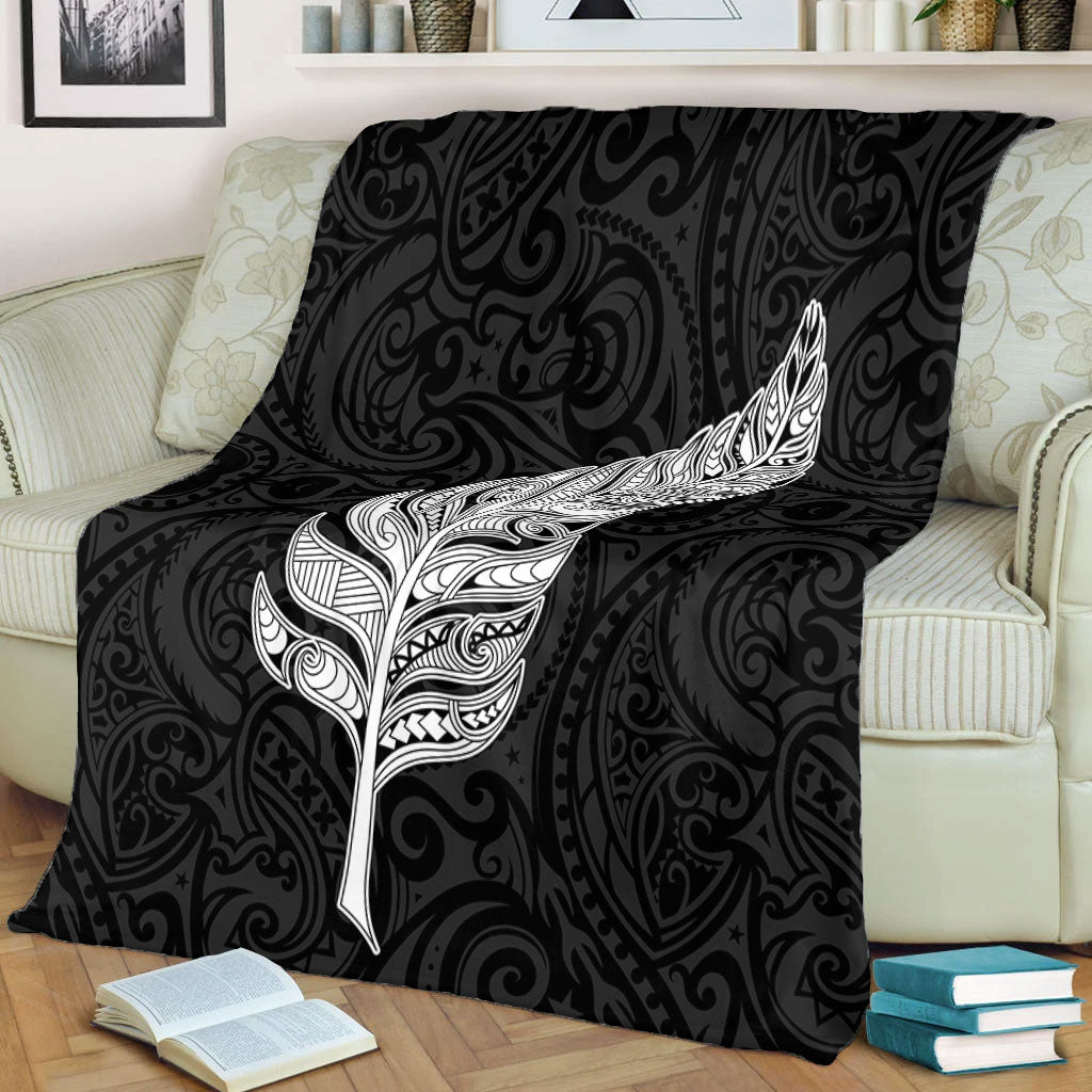New Zealand Premium Blanket Maori Silver Fern Simple Style