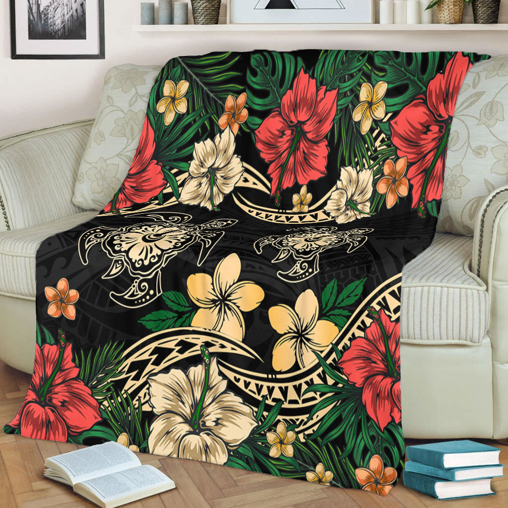 Hawaii Premium Blanket Hawaiian Map Turtle Drawing Tattoo