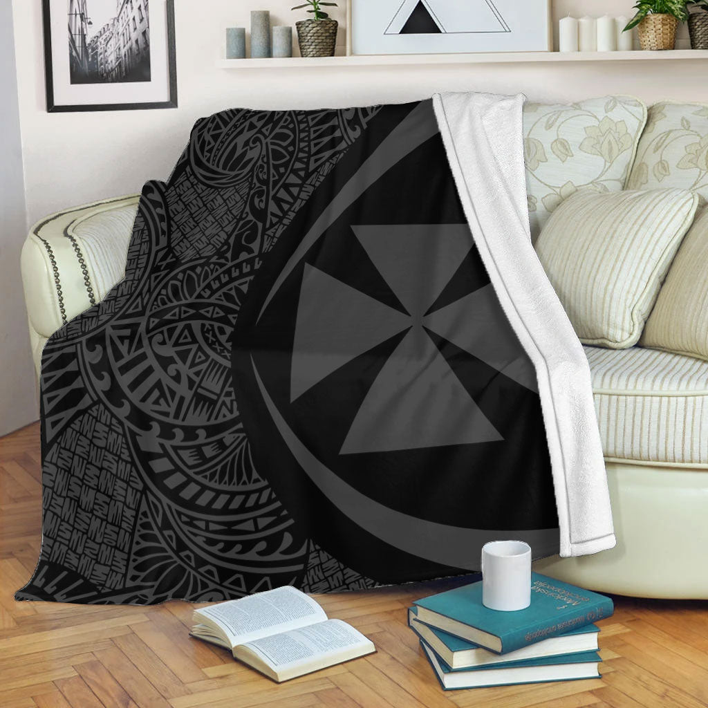 Wallis And Futuna Premium Blanket Lauhala Gray Circle Style
