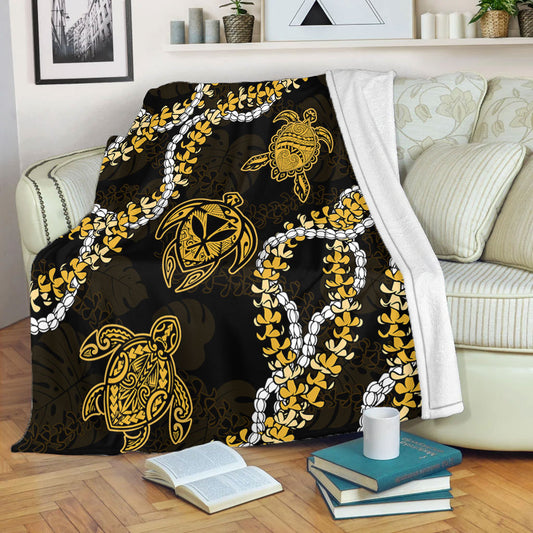 Hawaii Premium Blanket Kanaka Maoli Floral Puakenikeni Lei