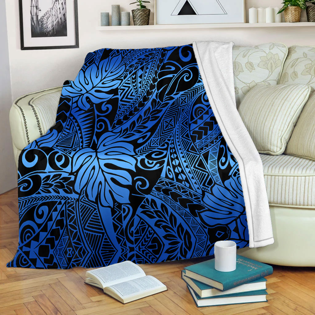 Hawaii Premium Blanket Tribal Polynesian Pattern Leaf