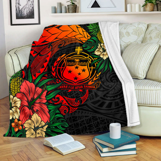 Samoa Premium Blanket Polynesian Coat Of Arms Tropical