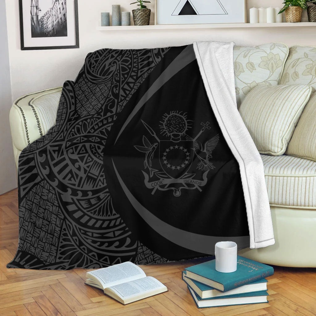 Cook Islands Premium Blanket Lauhala Gray Circle Style