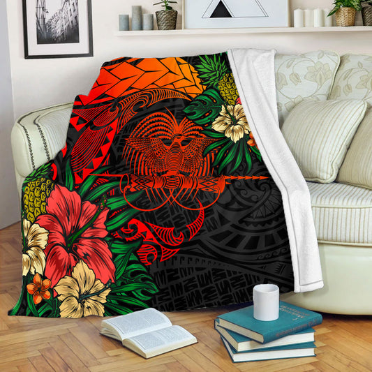Papua New Guinea Premium Blanket Polynesian Coat Of Arms Tropical