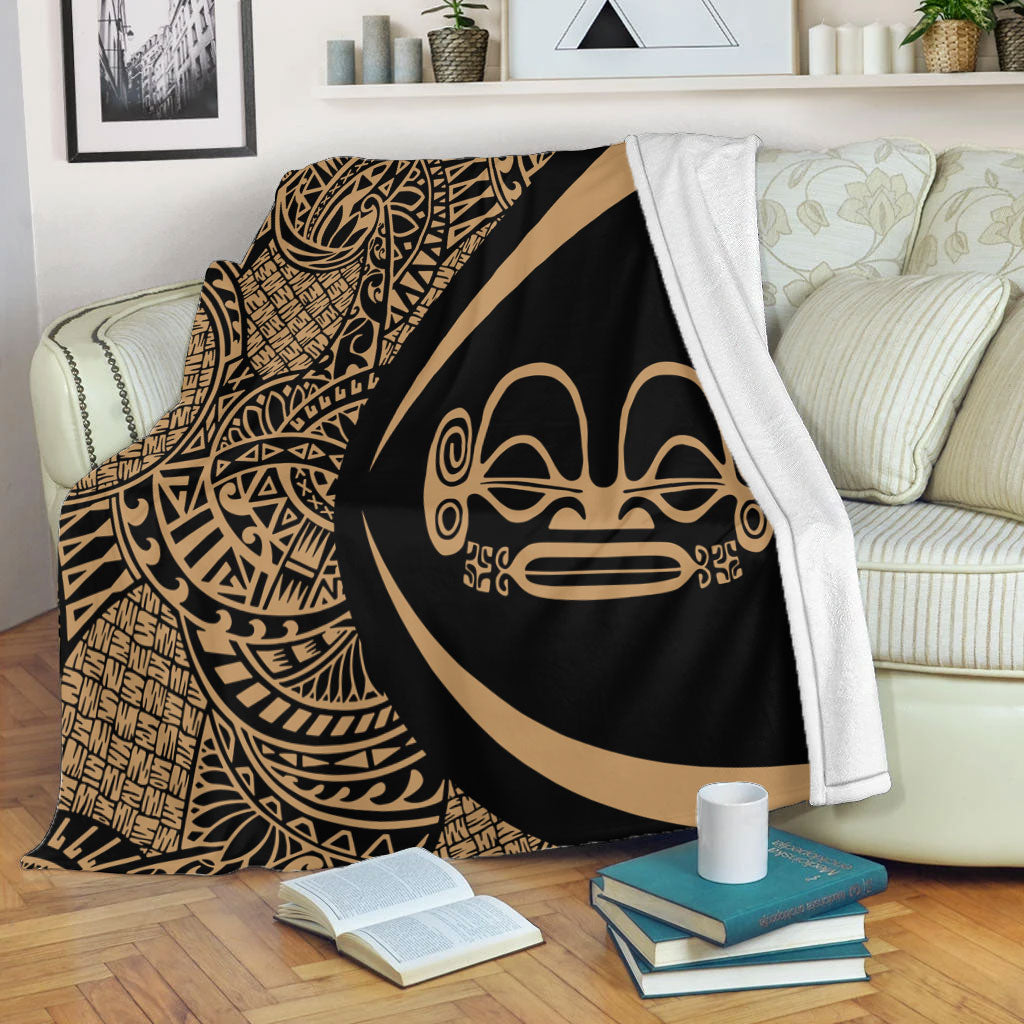 Marquesas Islands Premium Blanket Lauhala Gold Circle Style