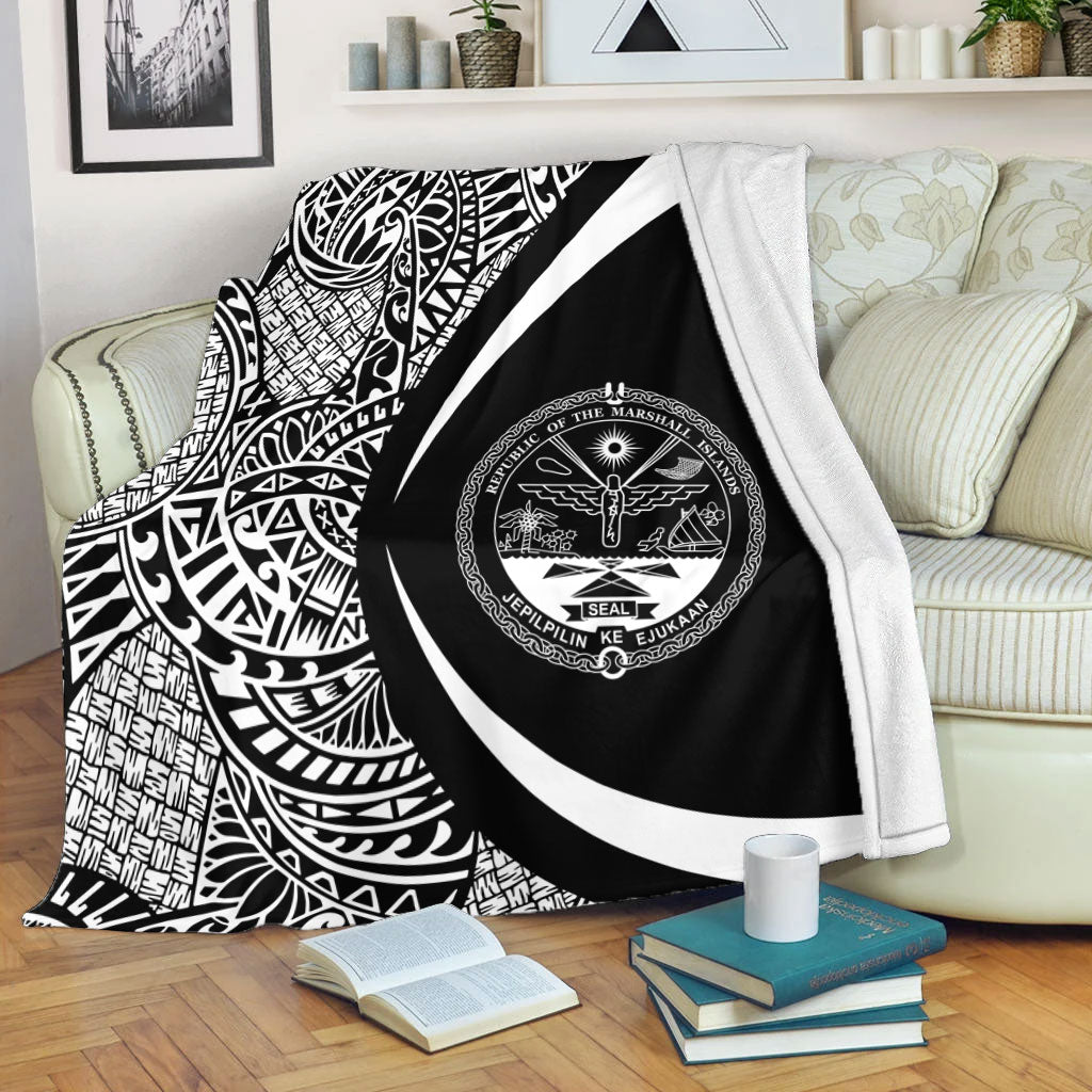 Marshall Islands Premium Blanket Lauhala White Circle Style