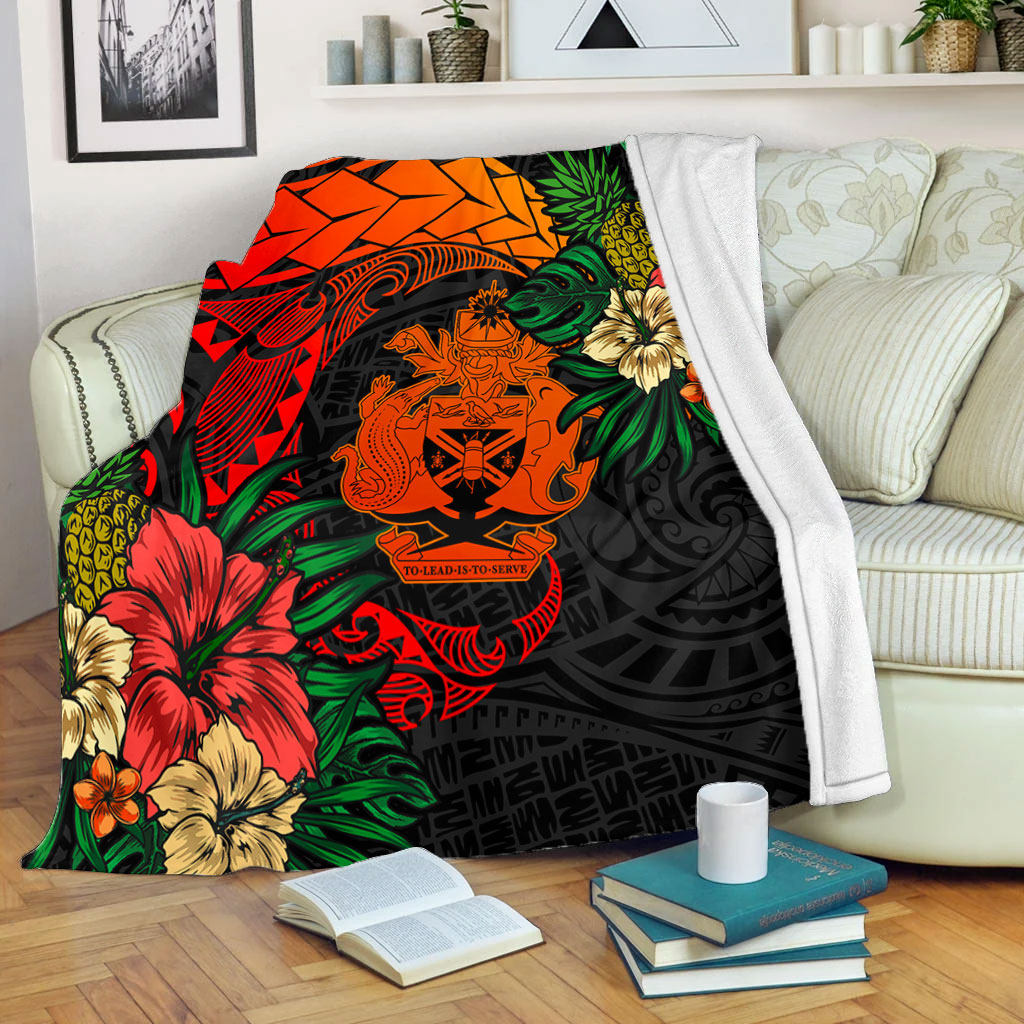 Solomon Islands Premium Blanket Polynesian Coat Of Arms Tropical