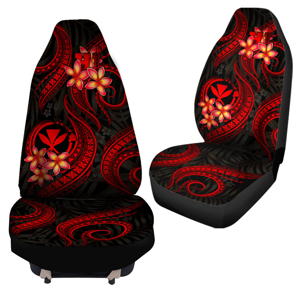 Polynesian Hawaii Car Seat Covers - Red Plumeria