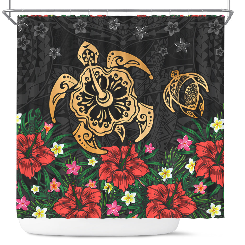 Hawaii Shower Curtain Polynesian Turtle Tropical Island Tribal Style