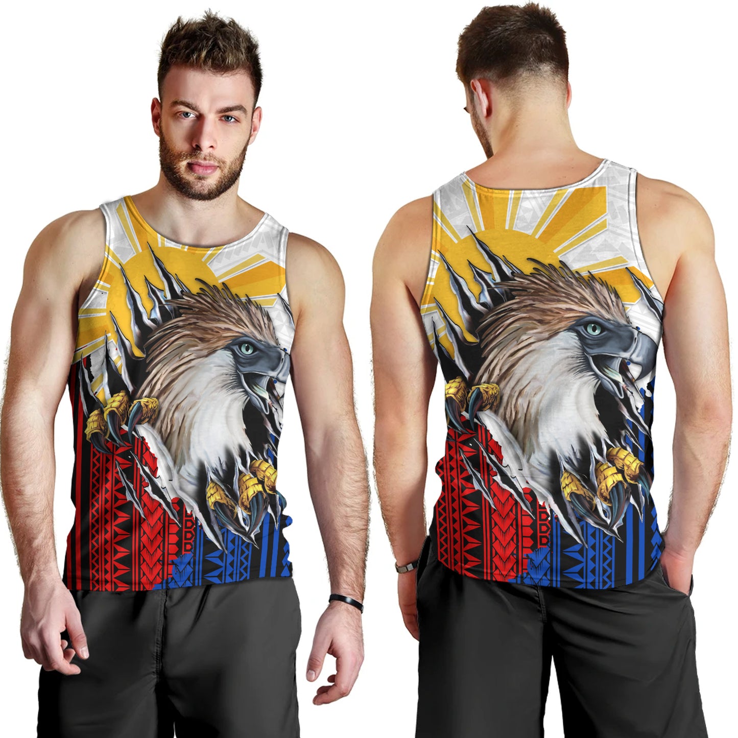 Philippines Filipinos Tank Top Eagle Claws Scratching Grunge Style