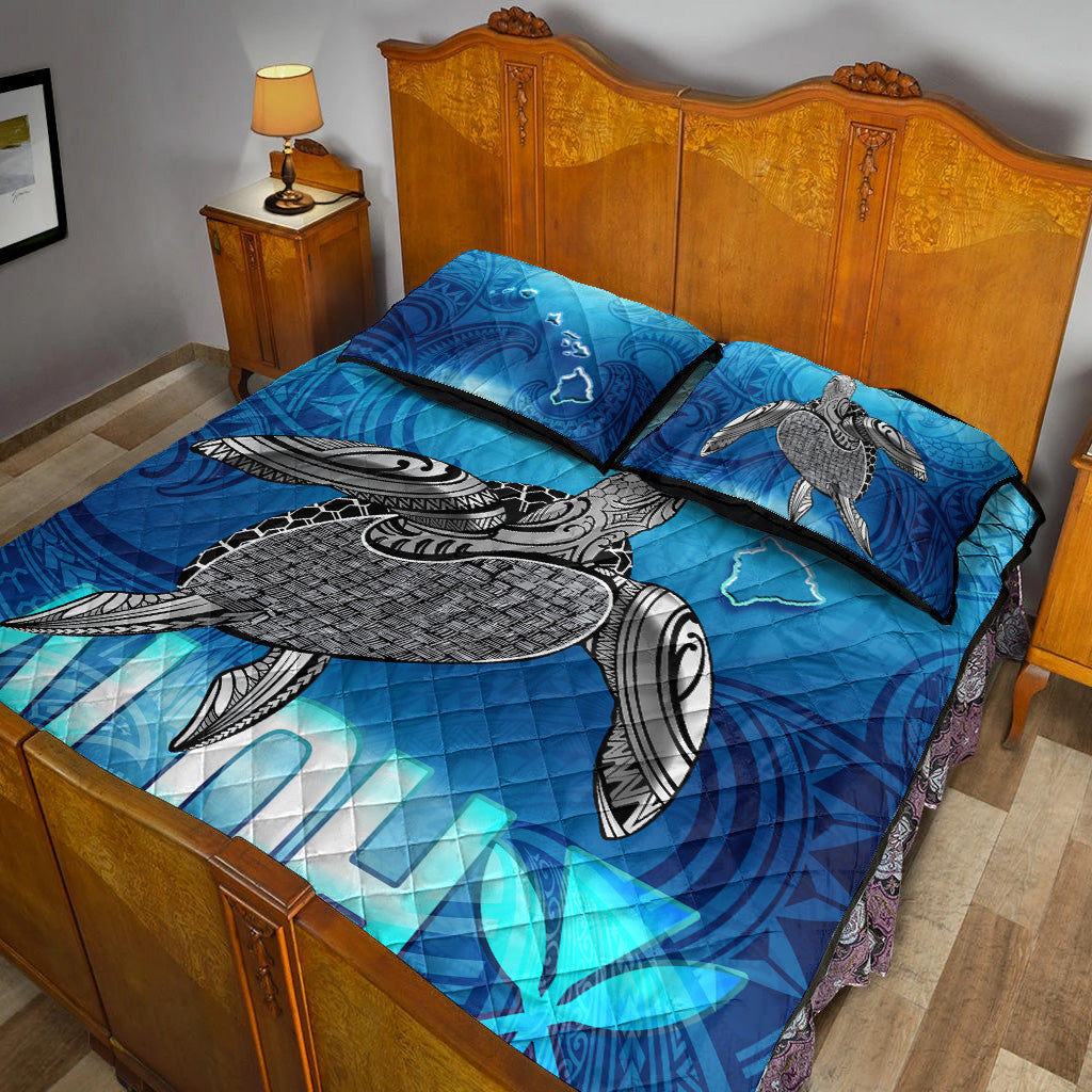 Hawaii Quilt Bed Set Aloha Turtle Ocean Style