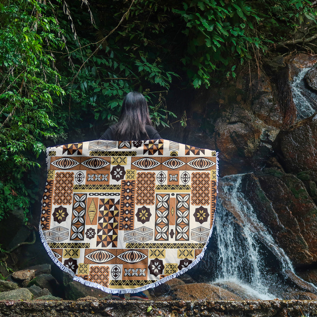 Tonga Beach Blanket Ngatu Tapa Pattern