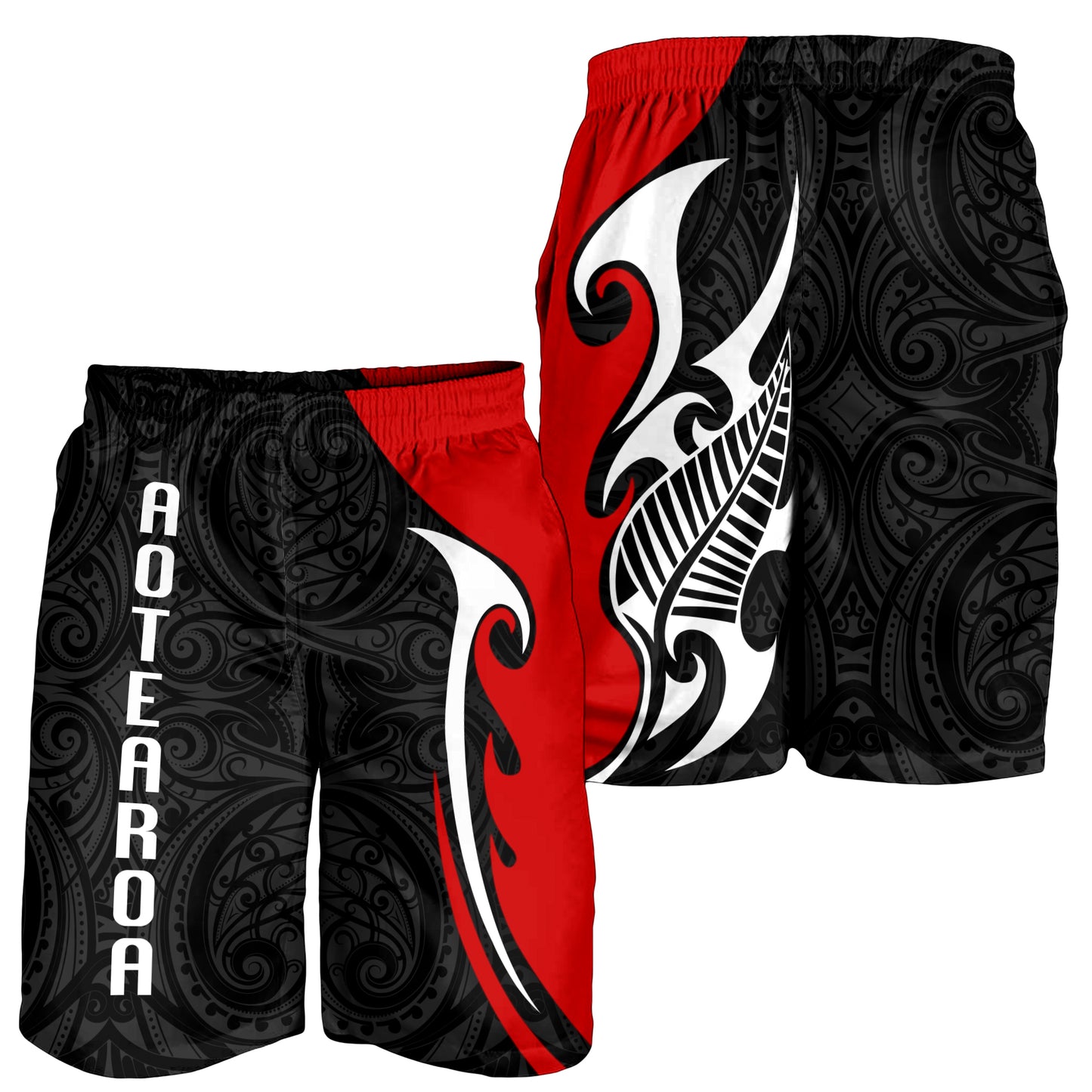 New Zealand Men Shorts - Aotearoa Silver Fern Maori